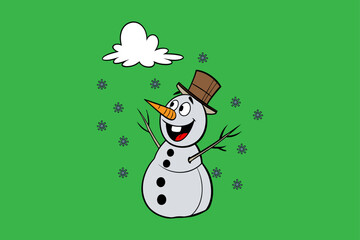 cartoon snowman with a broom winter snowman christmas snowmans isolated on white background