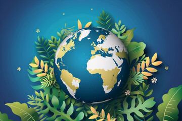 Naklejka premium Greeting card with holiday composition for world environment day