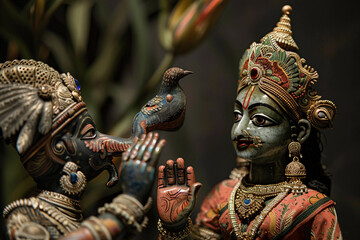 Beautiful greeting card with holiday composition for Akshaya Tritiya