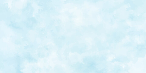 Beautiful and cloudy sky blue watercolor background, blurred and grainy Blue powder explosion on white background,
