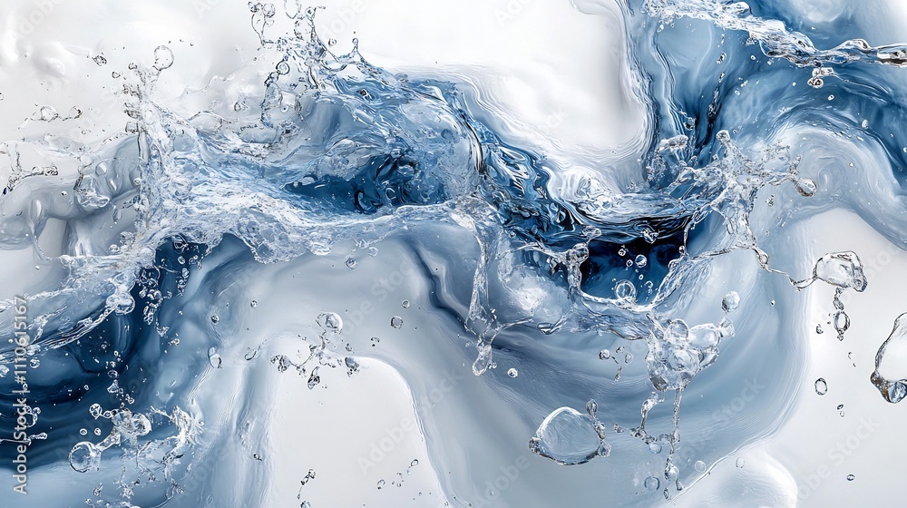 Poster captivating image showcasing the dynamic and fluid motion of crystal clear water as it forms intrica