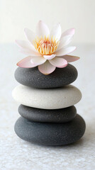 zen stones and flower