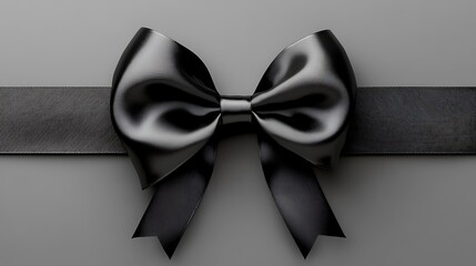silver bow on black background