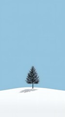 Serene Winter Landscape Under a Blue Sky