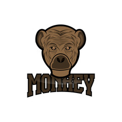 Illustration logo with modern monkey animal symbol abstract logo