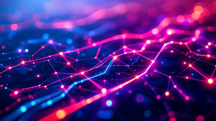 Obraz premium Quantum computer technologies concept,Seamless Block Data Connection Network,Block validation in the blockchain,Abstract Blockchain Network Background