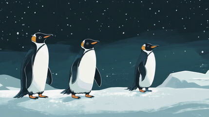 Fototapeta premium Penguin Awareness Day. penguins in the wild