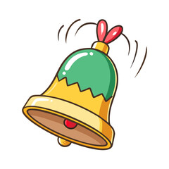 christmas bell Illustration, christmas vector illustration - flat illustration of achristmas bell, symbolizing holiday celebrations. christmas illustration.