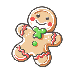 christmas cookie Illustration, christmas vector illustration - flat illustration of achristmas cookie, symbolizing holiday celebrations. christmas illustration.
