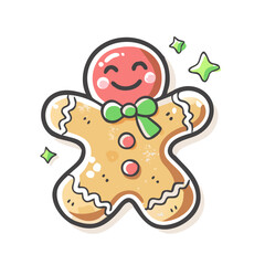 christmas cookie Illustration, christmas vector illustration - flat illustration of achristmas cookie, symbolizing holiday celebrations. christmas illustration.