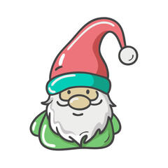 christmas gnome Illustration, christmas vector illustration - flat illustration of achristmas gnome, symbolizing holiday celebrations. christmas illustration.