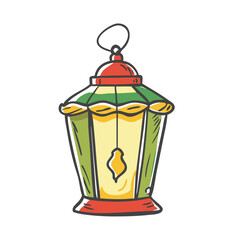 christmas lantern Illustration, christmas vector illustration - flat illustration of achristmas lantern, symbolizing holiday celebrations. christmas illustration.