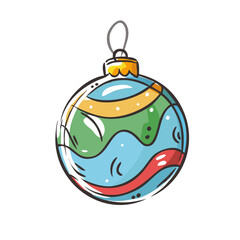 christmas ornament ball Illustration, christmas vector illustration - flat illustration of achristmas ornament ball, symbolizing holiday celebrations. christmas illustration.