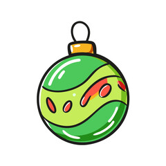 christmas ornament ball Illustration, christmas vector illustration - flat illustration of achristmas ornament ball, symbolizing holiday celebrations. christmas illustration.