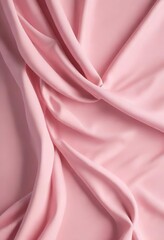Obraz premium Pastel pink fabric background with subtle folds, close up, soft