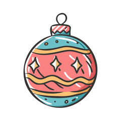 decorative bauble Illustration, christmas vector illustration - flat illustration of adecorative bauble, symbolizing holiday celebrations. christmas illustration.