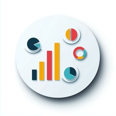 Obraz premium Statistics, charts, graph, analytic icon symbol sign