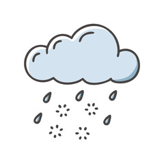 falling snow Illustration, christmas vector illustration - flat illustration of afalling snow, symbolizing holiday celebrations. christmas illustration.