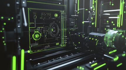 Future digital interfaces in high-tech machines.