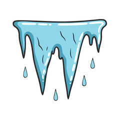 icicle Illustration, christmas vector illustration - flat illustration of aicicle, symbolizing holiday celebrations. christmas illustration.