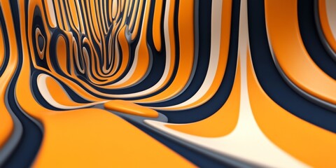 Abstract Orange and Blue 3D Swirl Background Design Texture