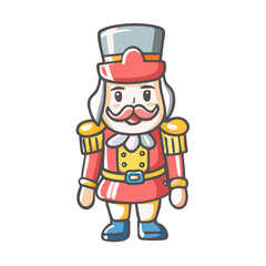 nutcracker figure Illustration, christmas vector illustration - flat illustration of anutcracker figure, symbolizing holiday celebrations. christmas illustration.
