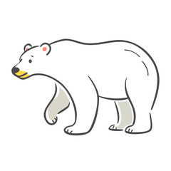 polar bear Illustration, christmas vector illustration - flat illustration of apolar bear, symbolizing holiday celebrations. christmas illustration.