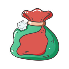 santa s sack Illustration, christmas vector illustration - flat illustration of asanta s sack, symbolizing holiday celebrations. christmas illustration.