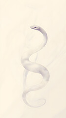 Naklejka premium A stylized illustration of a white serpent gracefully curving on a light backdrop.