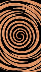 Naklejka premium Brown Spiral pattern hand drawn design on Black background illustration
