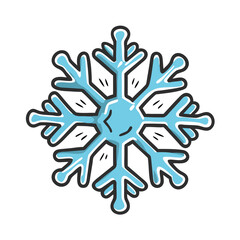 snowflake Illustration, christmas vector illustration - flat illustration of asnowflake, symbolizing holiday celebrations. christmas illustration.