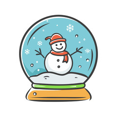snow globe Illustration, christmas vector illustration - flat illustration of asnow globe, symbolizing holiday celebrations. christmas illustration.