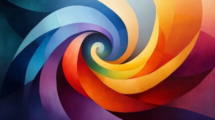 Obraz premium Abstract Colorful Swirling Spiral Art Design