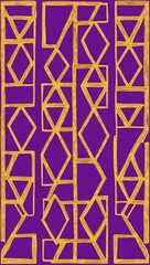 Gold Pentagon pattern hand drawn design on Purple background illustration