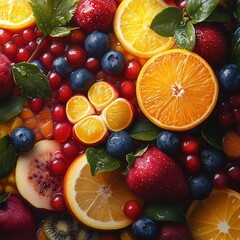 bright background of fruits, healthy lifestyle