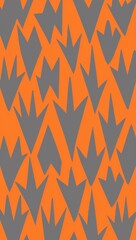 Gray Rhombus pattern hand drawn design on Orange background illustration