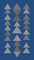 Fototapeta premium Gray Triangle pattern hand drawn design on Blue background illustration