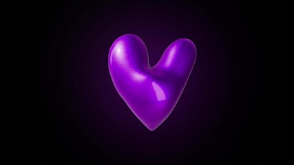 colorful 3d heart on black background video