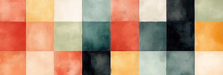 Colorful abstract watercolor squares with soft edges, perfect for backgrounds or design elements.