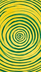 Green Spiral pattern hand drawn design on Yellow background illustration