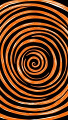 Orange Spiral pattern hand drawn design on Blue background illustration