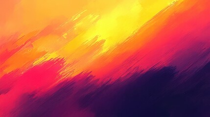 Vibrant abstract painting with dynamic colors, showcasing warm hues blending beautifully.