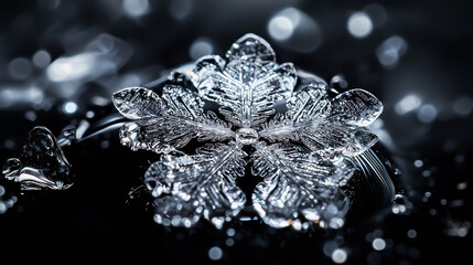 Fototapeta premium a snowflake on a black background