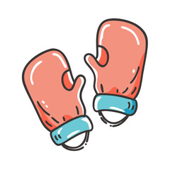 winter mittens Illustration, christmas vector illustration - flat illustration of awinter mittens, symbolizing holiday celebrations. christmas illustration.