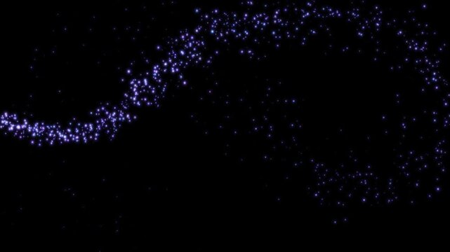 Flying shining plume of light, stardust tail. Glitter Light circle trail Sparkling spiral particle effect animation. Festive, logo title decoration. Festival Christmas, New Year. 3D Illustration