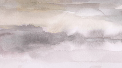 Fototapeta premium Abstract Brown Landscape Watercolor Background 16:9 Hand Painted for Text and Copy Space