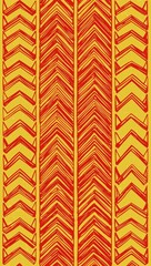 Red Trapezoid pattern hand drawn design on Yellow background illustration