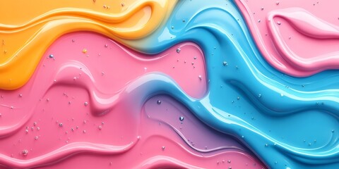 Fototapeta premium Abstract Pastel Swirls Pink Blue Orange Liquid Background