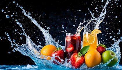 fruit in splash
