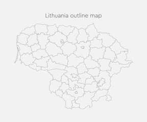 Vector map country Lithuania divided on regions